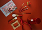 Макияж рождества Vonira профессиональный чистит установленный инструментальный ящик щеткой щетки яркого блеска 7pcs косметический для цвета подарка на день рождения девушек красного
