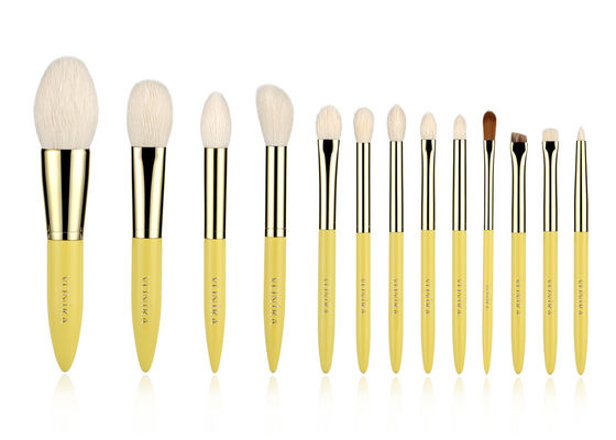 Щетки макияжа волос козы изготовленного на заказ профессионального золота 13 частей желтые естественные