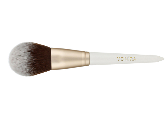 Макияж Vonira Beauty Studio Плоская порошкообразная кисть с золотой алюминиевой ферруловой березовой деревянной ручкой
