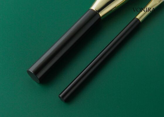 Кисть для румян Vonira Custom Wholesale Natural White Goat Hair Flat Dark Brown Handle Makeup Cheek Blusher Brush
