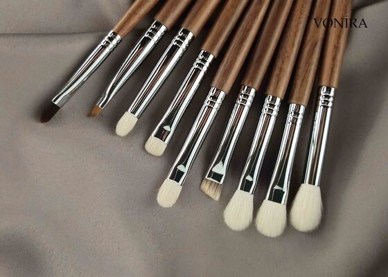 Vonira Custom Wholesale Natural White Goat Hair Brown Ebony Handle Smoky Eye Диффузионная щетка для дымящихся глаз