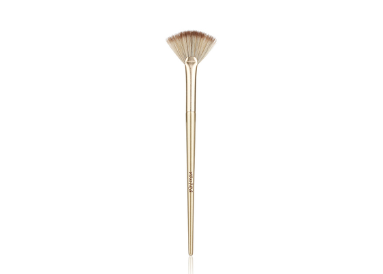 Vonira Beauty Studio Макияж косметический подчеркивающий вентилятор кисть с золотой алюминиевой ферруль березы деревянной ручкой