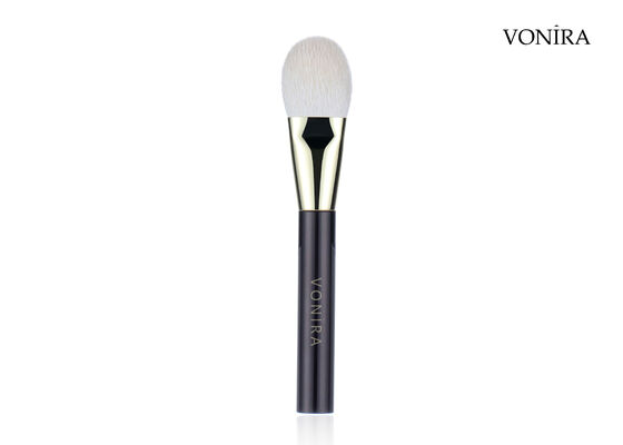 Кисть для румян Vonira Custom Wholesale Natural White Goat Hair Flat Dark Brown Handle Makeup Cheek Blusher Brush